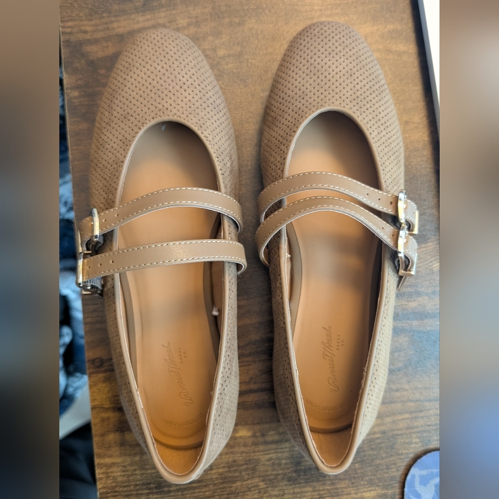 Universal Thread Brown Double Strap Flats - image 1